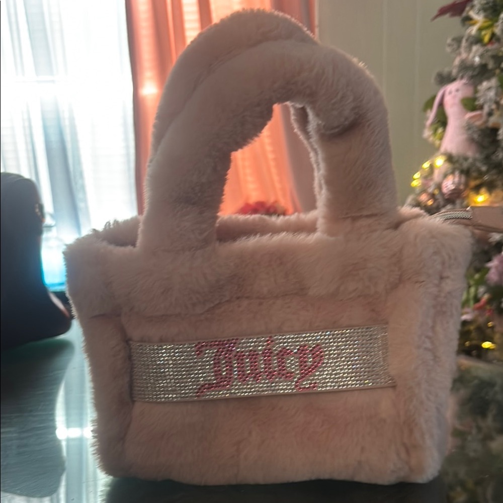 Juicy Couture Pink Faux Fur Handbag